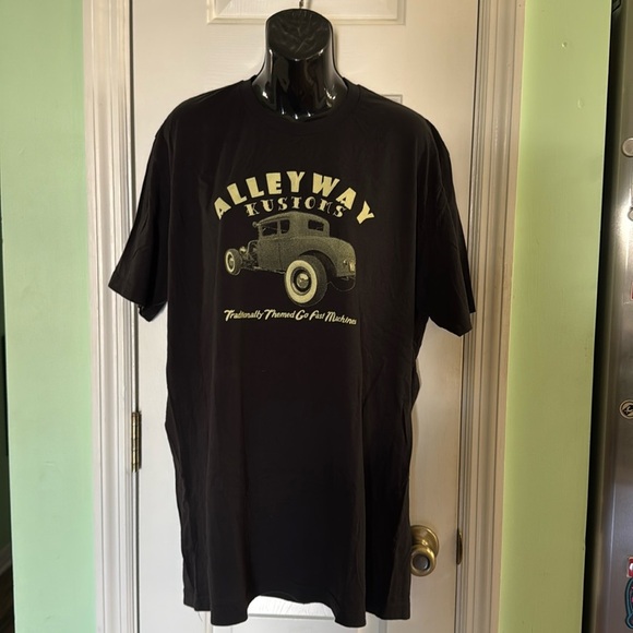 Alleyway Kustoms Black Lightweight Soft Unisex T-Shirt Size XL - Picture 1 of 5